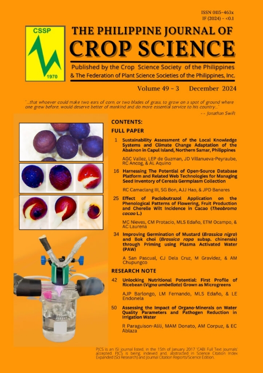The Philippine Journal of Crop Science《菲律宾作物科学杂志》