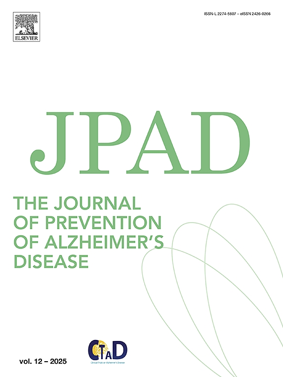 JPAD-The Journal of Prevention of Alzheimer's Disease《阿尔茨海默病预防杂志》（或：JPAD-JOURNAL OF PREVENTION OF ALZHEIMERS DISEASE）